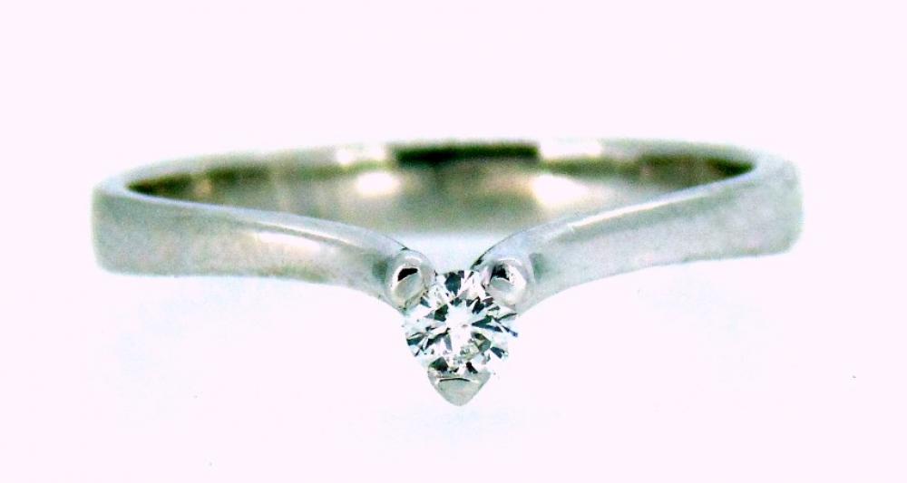 Solitario in oro bianco 750%° con brillante Cod. AS60A
